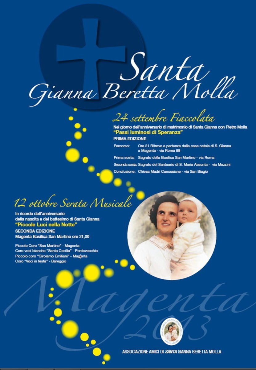 Magenta: due eventi per Santa Gianna Beretta Molla
