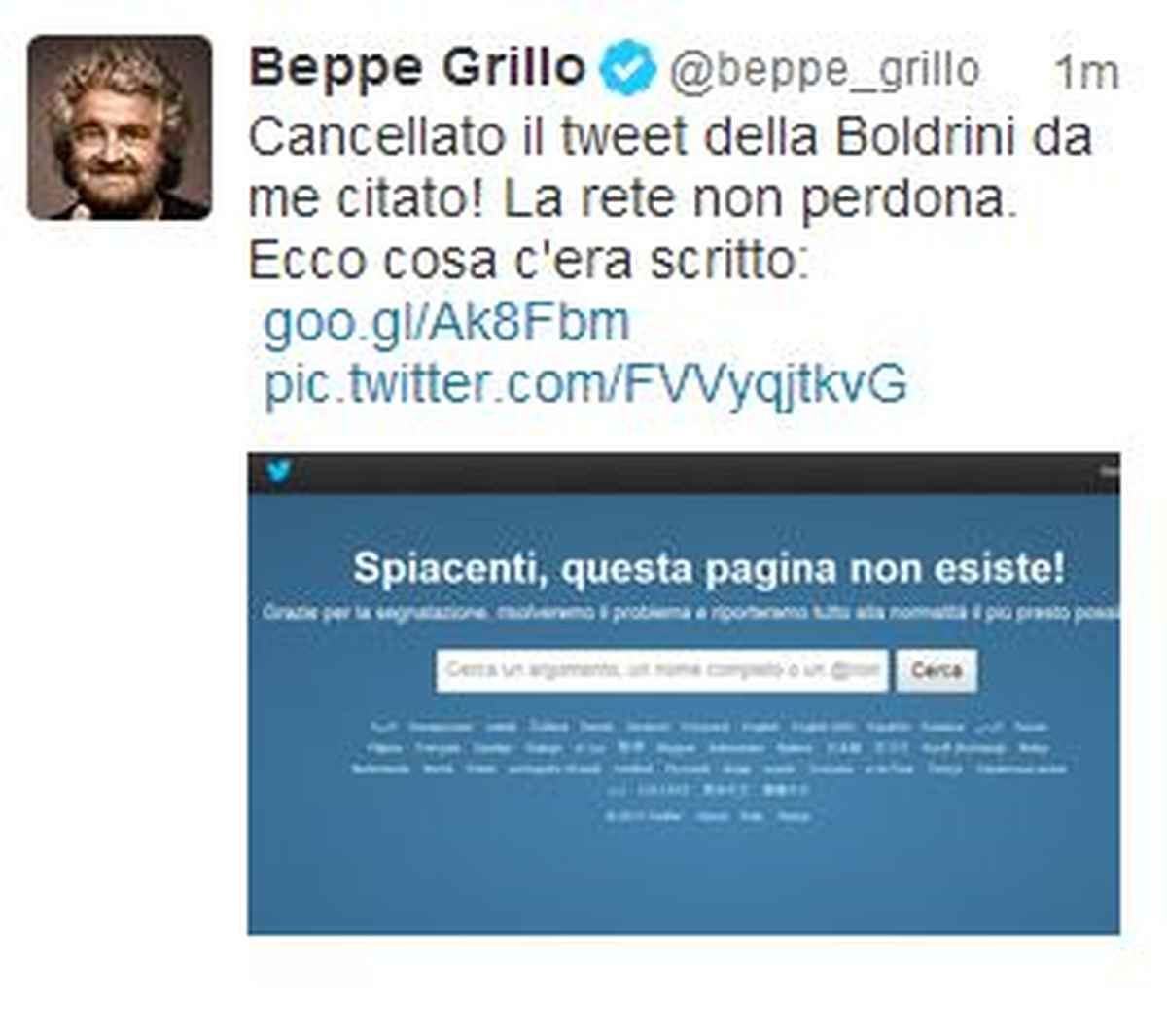 Grillo e la Boldrini si fanno i dispetti su twitter