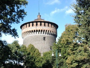 Torre del castello sforzesco a Milano