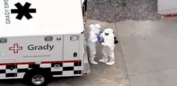Arrivo di Kent Brantly, infettato da Ebola, ad Atlanta ( Usa )