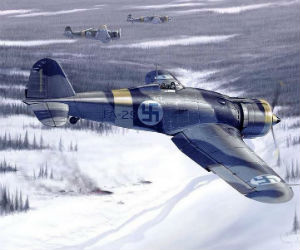aerei caccia fiat G.50 con particolari coccarde finniche