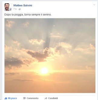 un tramonto postato da matteo Salvini