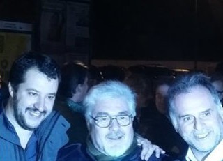 Matteo Salvini, Roberto Scurati, Massimo Garavaglia a Sedriano