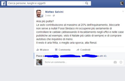 smog, Matteo Salvini contro Pisapia