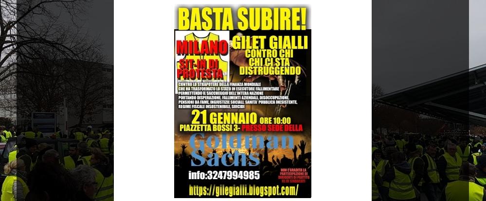 . Arrivano i Gilet Gialli. Manifestazione a Milano - 20/01/2019