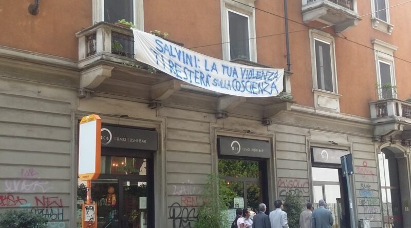 . A Milano ancora esposti lenzuoli contro il ministro dell'interno - 06/06/2019