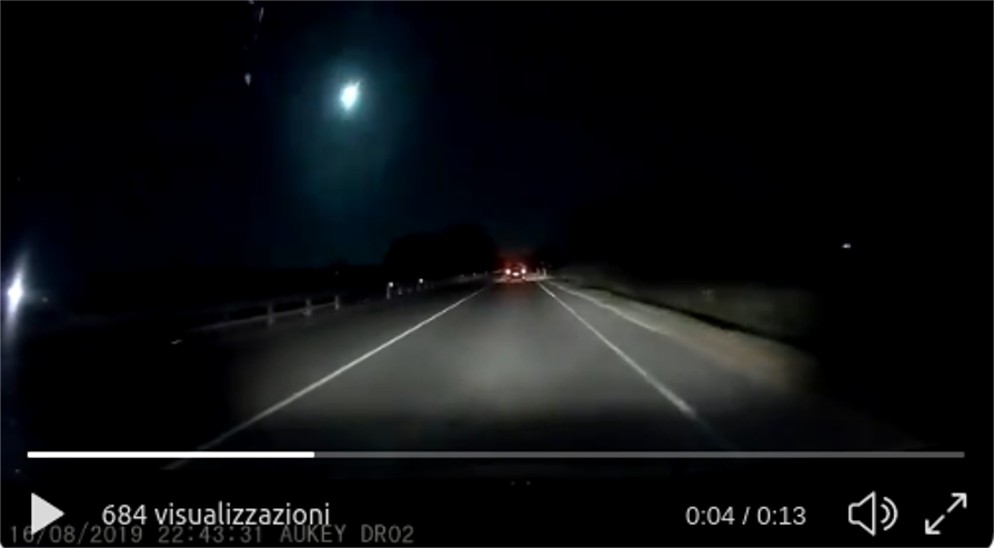 . E' caduto un grosso meteorite ( video) - 17/08/2019