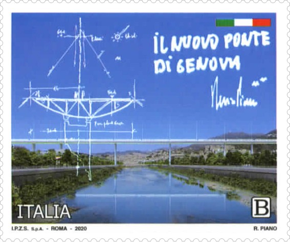 francobollo,ponte di Genova. Un francobollo speciale per il nuovo ponte di Genova - 03/08/2020