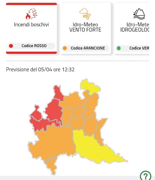 vento forte. Rischio vento forte e incendi boschivi a Milano e provincia - 06/04/2021
