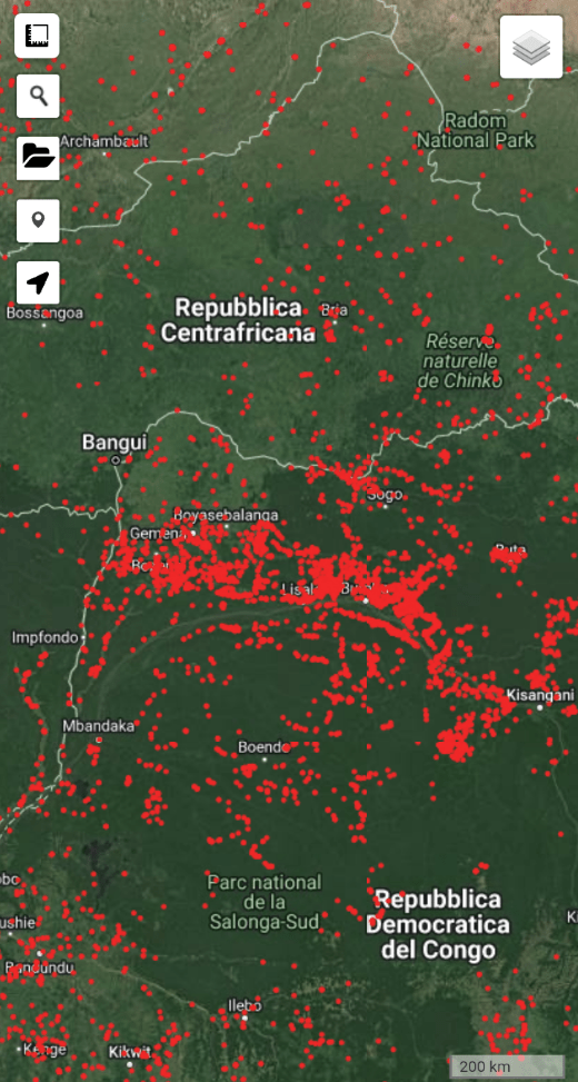 incendi boschivi,Africa. Incendi boschivi. Sta andando a fuoco la foresta centrafricana - 01/04/2022