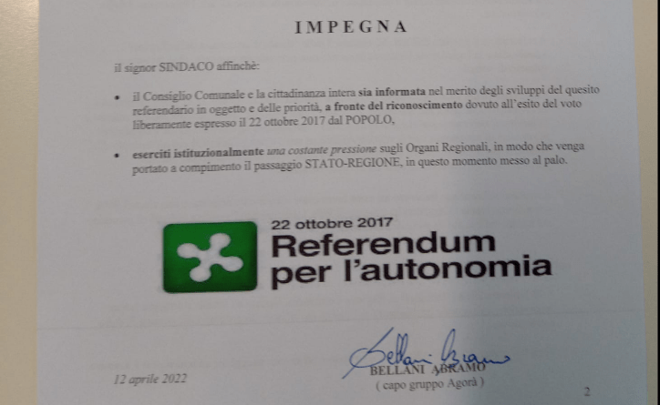. La libertà parte da Cuggiono. Autonomia della Lombardia. Che fine ha fatto il rispetto del referendum del 22 ottobre 2017? - 20/04/2022