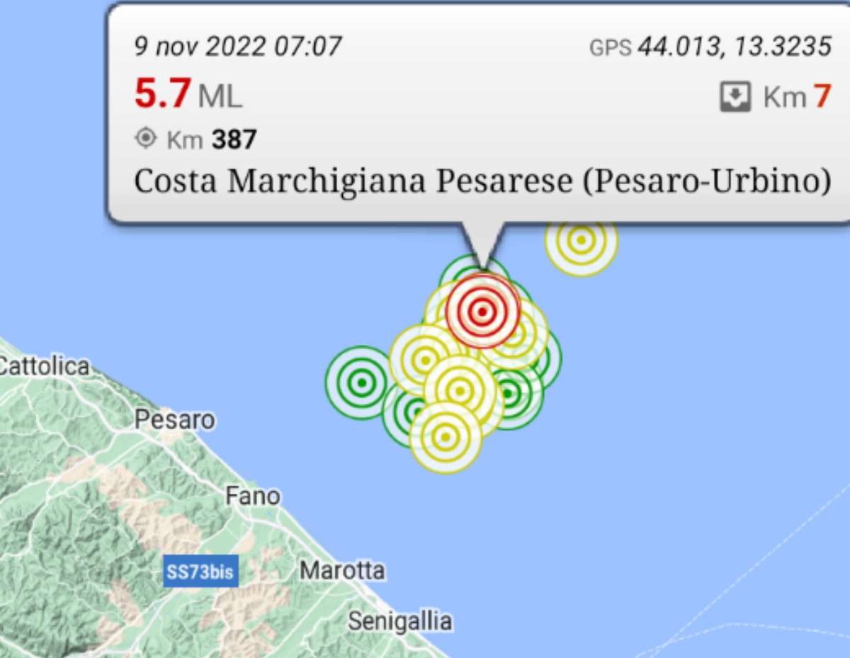 Forti scosse di terremoto nelle Marche