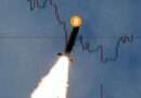Immagine chart di Bitcoin con un missile