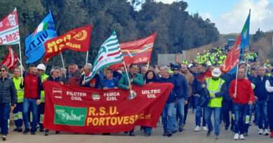 Corteo manifestazione lavoratori Portovesme SRL Sulcis