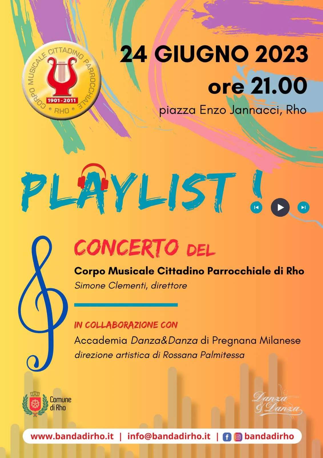 playlist. Playlist! dal Corpo Musicale Cittadino Parrocchiale di Rho - 04/06/2023