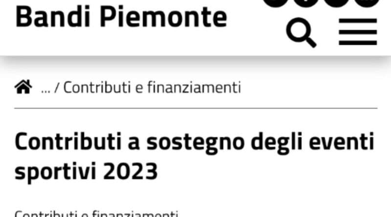 regioni. Regione Piemonte. Aperti i bandi sullo sport - 04/07/2023