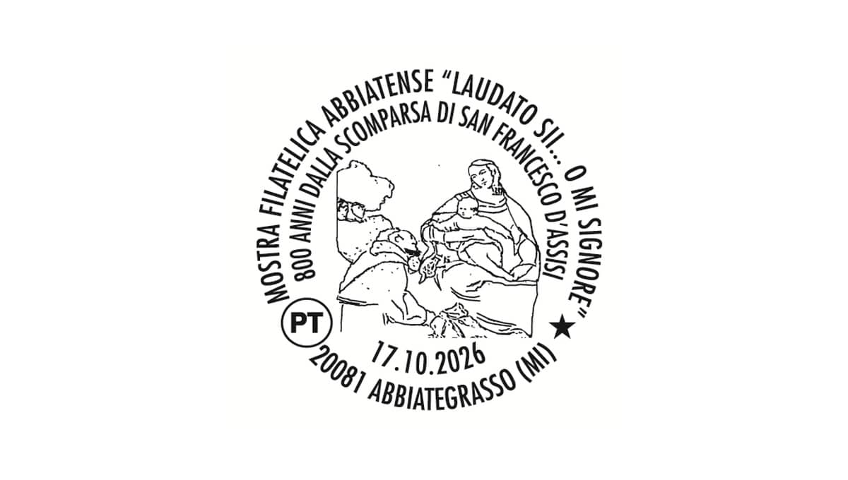 San Francesco,Abbiategrasso. Abbiategrasso, annullo speciale di Poste per San Francesco nella Basilica di Santa Maria Nuova - 17/10/2026