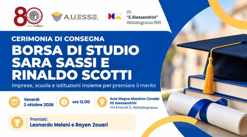 . Abbiategrasso, borse di studio all’Alessandrini: premiati due studenti - 01/10/2026